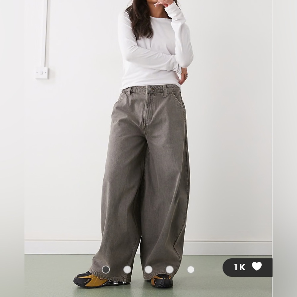 COLLUSION XL balloon X006 barrel jeans washed grey 24 x 26 super baggy wide - Picture 3 of 13